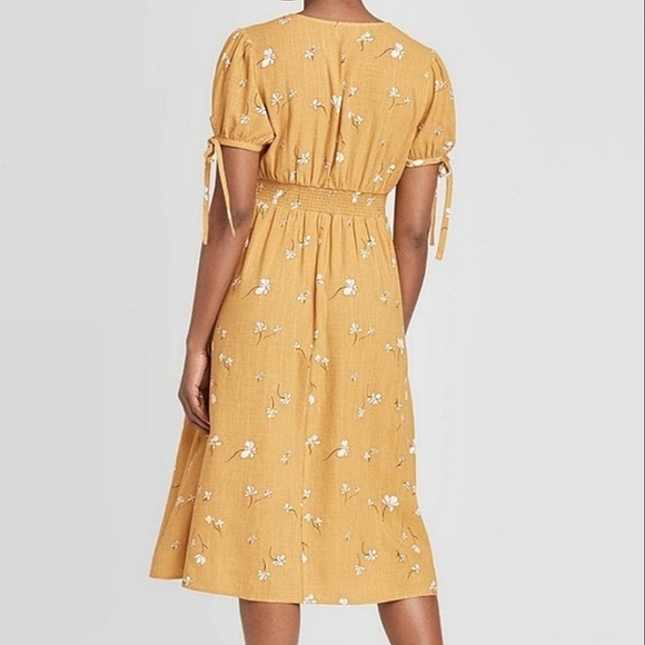 FINAL PRICE Yellow floral midi picnic dress - Picture 3 of 5